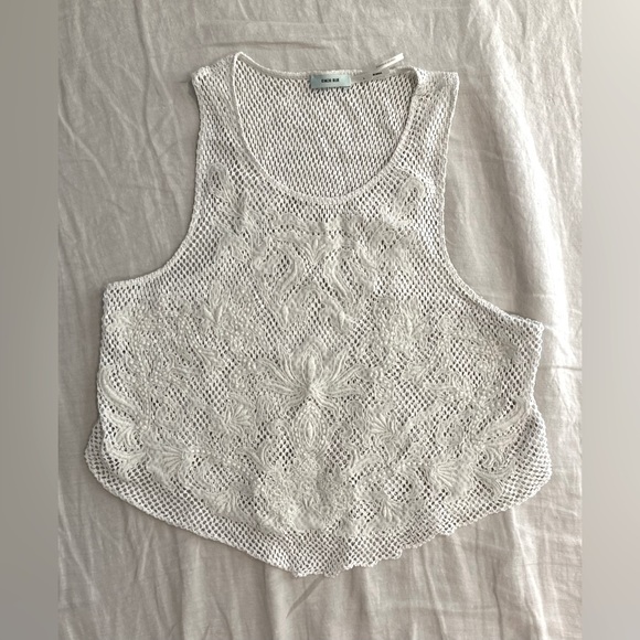 Kimchi Blue mesh and embroidered tank top white - Picture 1 of 7